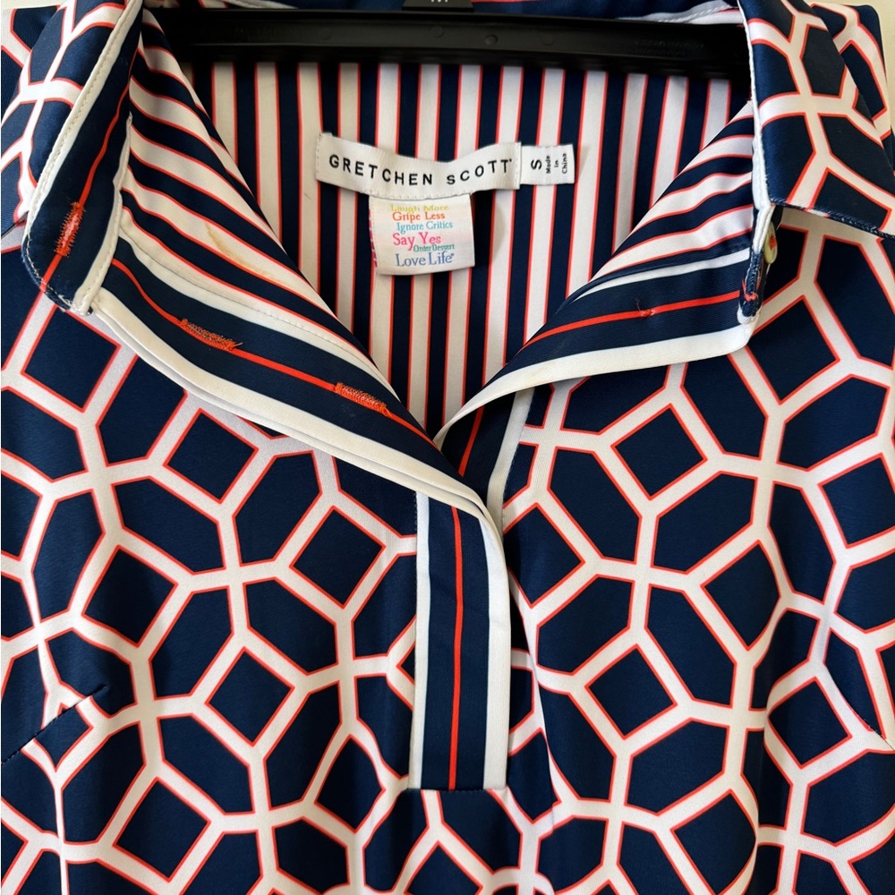 Gretchen Scott Everywhere Dress - Lucy in the Sky Navy/Orange - Size Small - Picture 2 of 4